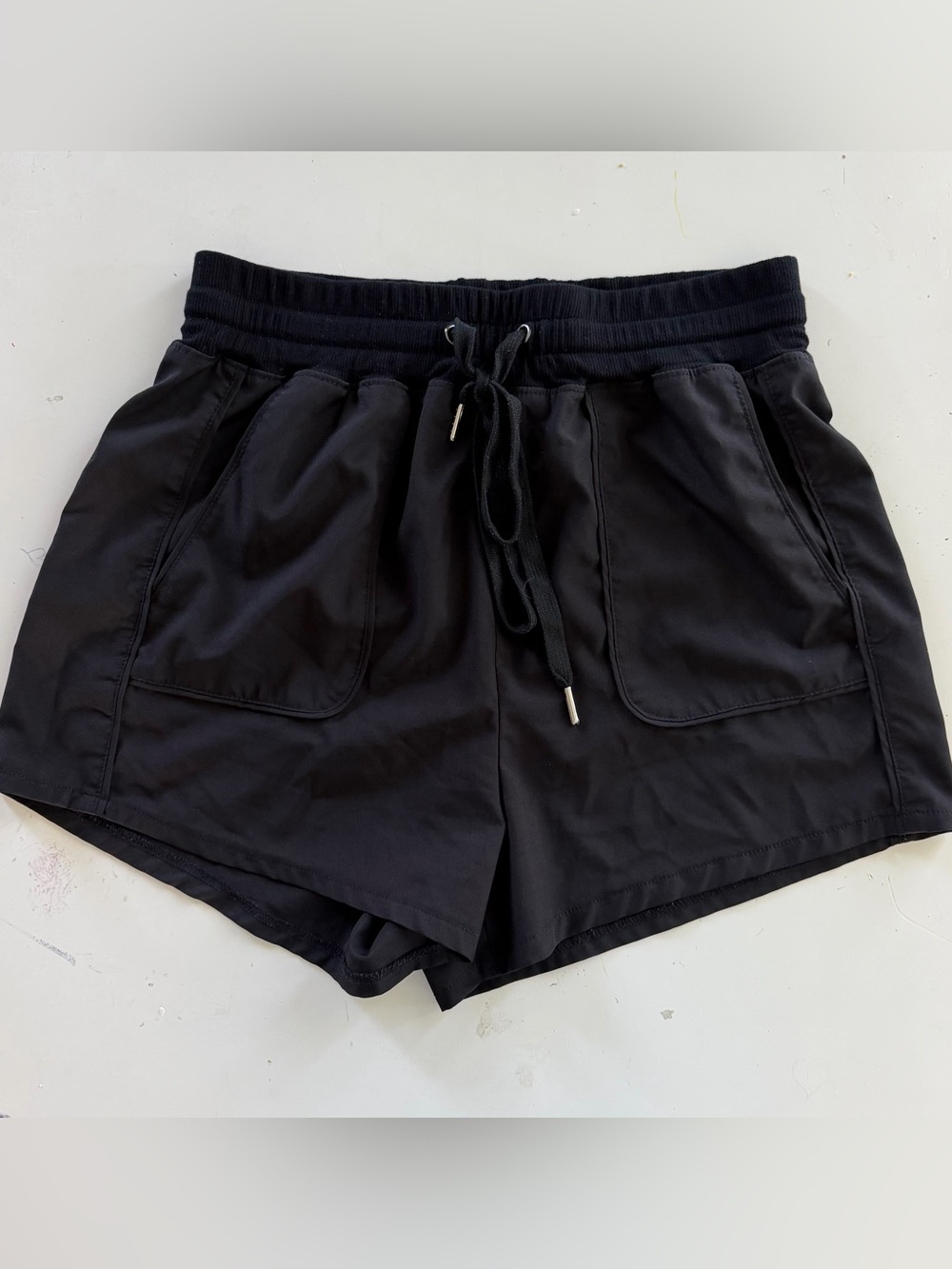 Evereve Black Drawstring Pocket Shorts